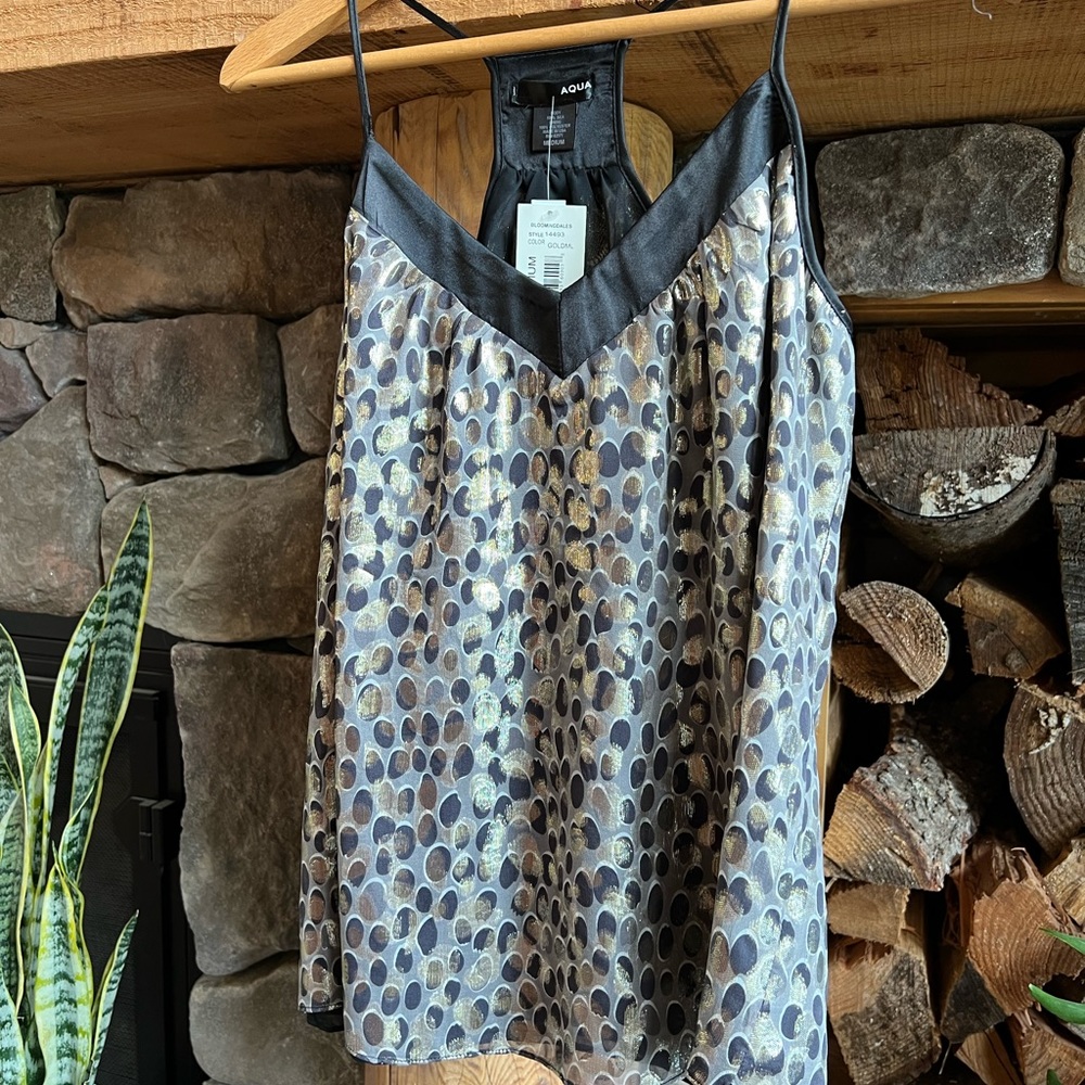 Aqua metallic cami